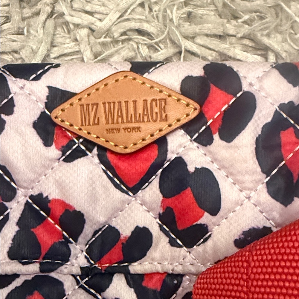 MZWallace Metro Convertible Heart Patterned Backpack - Red and Black Quilted - Picture 4 of 9